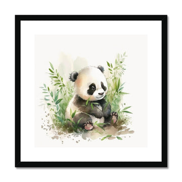 Panda Nursery Decor 'Kids Watercolour Collection' Framed & Mounted Print