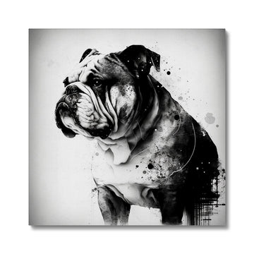 Bulldog 'Charcoal Collection' Canvas