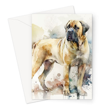 Boerboel Pet Portrait 'Watercolour Collection' Greeting Card