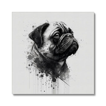 Pug 'Charcoal Collection' Canvas