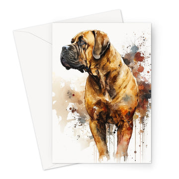 Boerboel Pet Portrait 'Watercolour Collection' Greeting Card