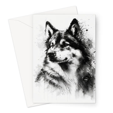 Alaskan Malamute 'Charcoal Collection' Greeting Card