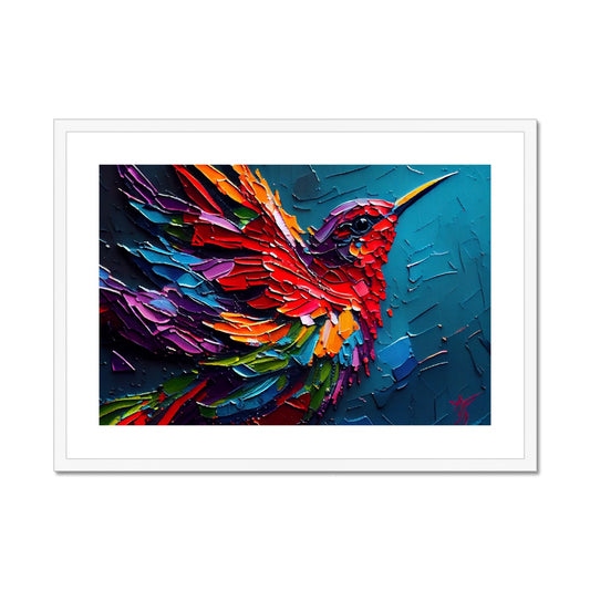 Crimson Sunbird 'Abstract Acrylic Collection' Framed & Mounted Print