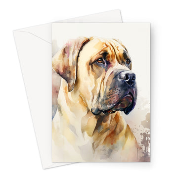 Boerboel Pet Portrait 'Watercolour Collection' Greeting Card