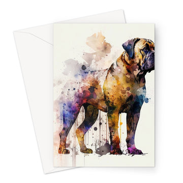 Boerboel Pet Portrait 'Watercolour Collection' Greeting Card