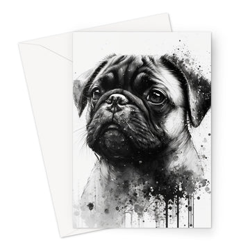 Pug 'Charcoal Collection' Greeting Card