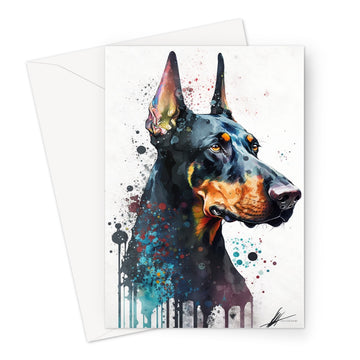 Doberman 'Watercolour Collection' Greeting Card