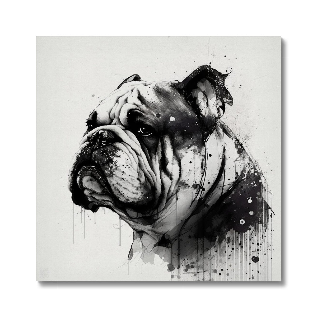 Bulldog 'Charcoal Collection' Canvas