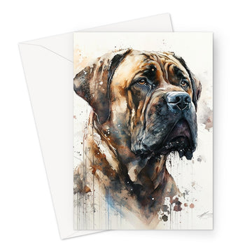 Boerboel Pet Portrait 'Watercolour Collection' Greeting Card