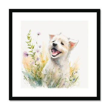 Puppy Nursery Decor 'Kids Watercolour Collection' Framed & Mounted Print