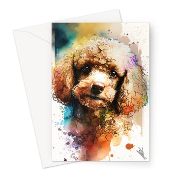 Toy Poodle 'Watercolour Collection' Greeting Card