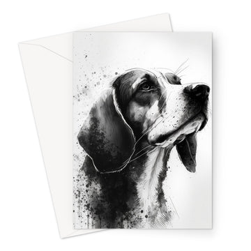 Beagle 'Charcoal Collection' Greeting Card