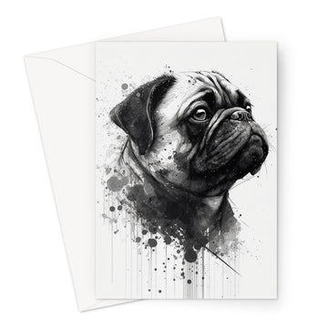 Pug 'Charcoal Collection' Greeting Card