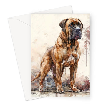 Boerboel Pet Portrait 'Watercolour Collection' Greeting Card