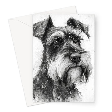 Miniature Schnauzer 'Charcoal Collection' Greeting Card