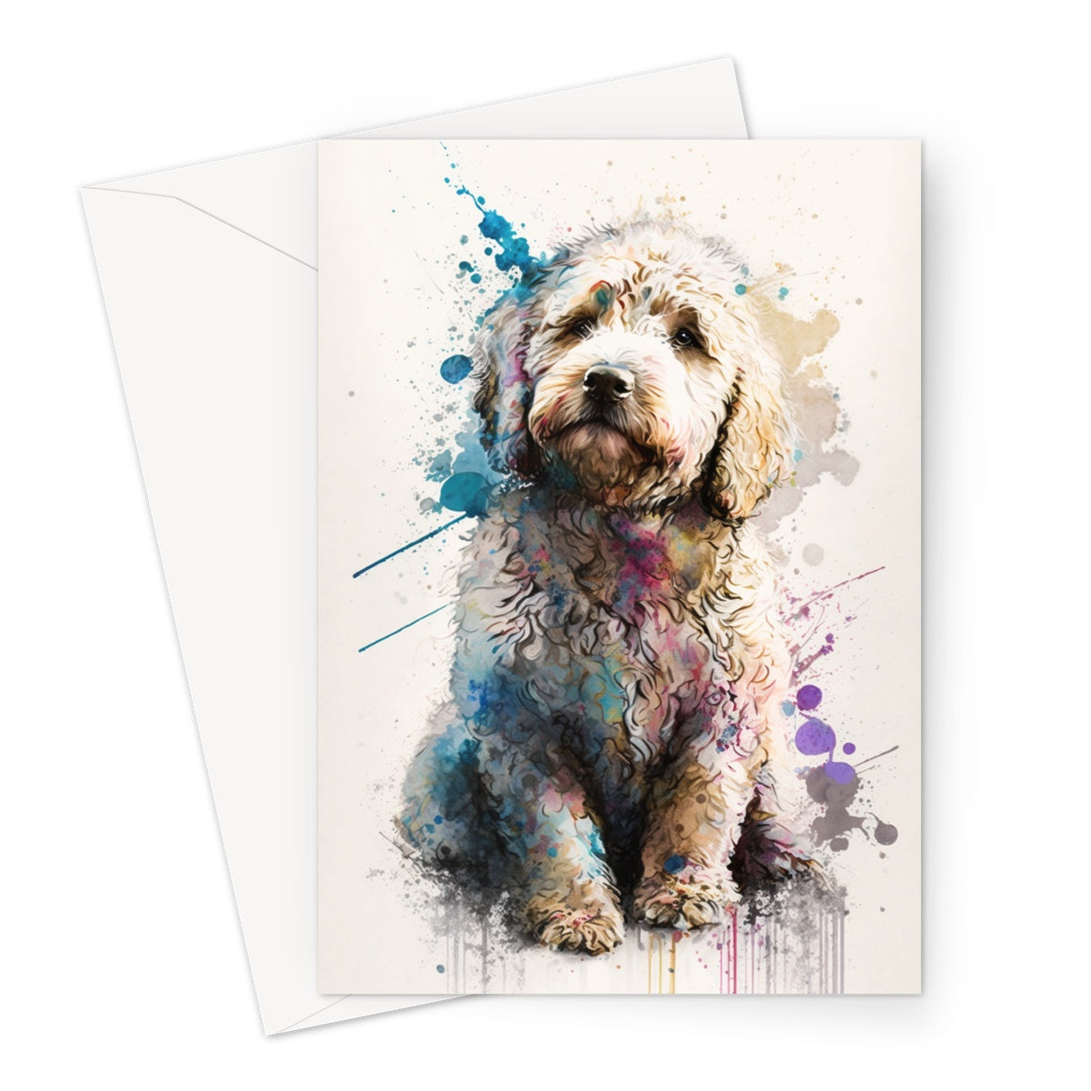 Golden Doodle 'Watercolour Collection' Greeting Card