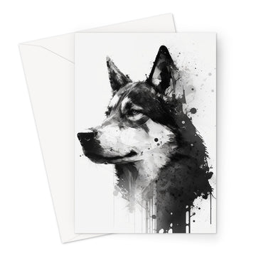 Husky 'Charcoal Collection' Greeting Card