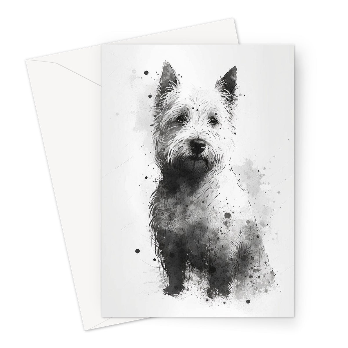 West Highland White Terrier 'Charcoal Collection' Greeting Card