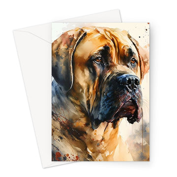 Boerboel Pet Portrait 'Watercolour Collection' Greeting Card