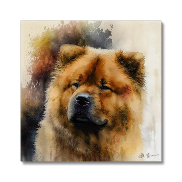 Chow Chow Pet Portrait 'Watercolour Collection' Canvas