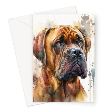 Boerboel Pet Portrait 'Watercolour Collection' Greeting Card