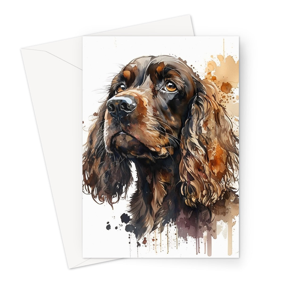 Cocker Spaniel Pet Portrait 'Watercolour Collection' Greeting Card