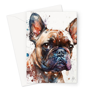 French Bulldog 'Watercolour Collection' Greeting Card