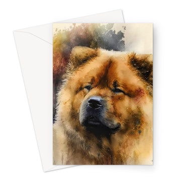 Chow Chow Pet Portrait 'Watercolour Collection' Greeting Card