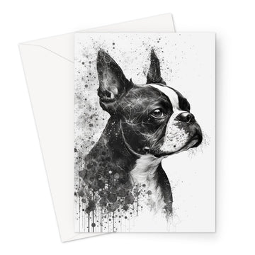 Boston Terrier 'Charcoal Collection' Greeting Card