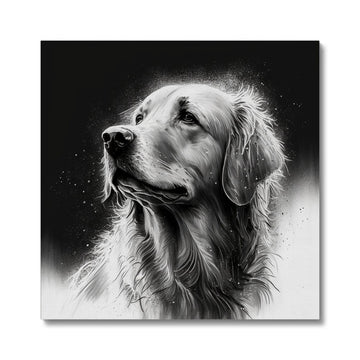 Golden Retriever ' Charcoal Collection' Canvas