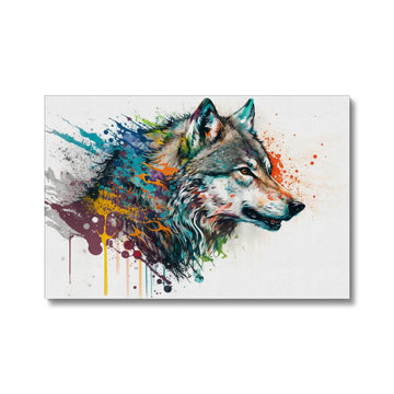 Wolf Landscape 'Paint Splash Collection' Canvas