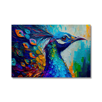 Indian peafowl 'Abstract Acrylic Collection' Canvas