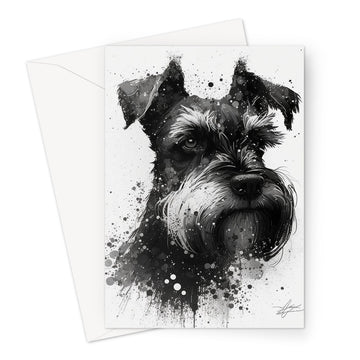 Miniature Schnauzer 'Charcoal Collection' Greeting Card