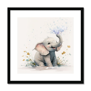 Elephant Nursery Decor 'Kids Watercolour Collection' Framed & Mounted Print