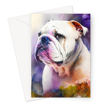 Bulldog 'Watercolour Collection' Greeting Card