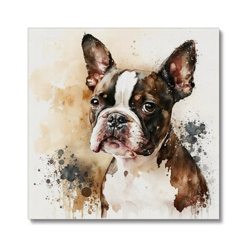 Boston Terrier 'Watercolour Collection' Canvas