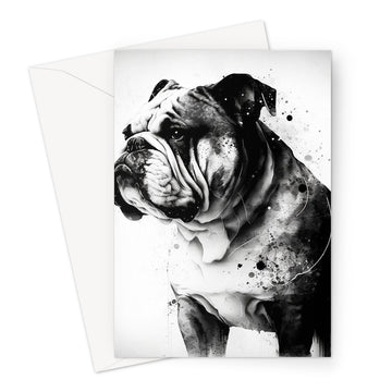 Bulldog 'Charcoal Collection' Greeting Card