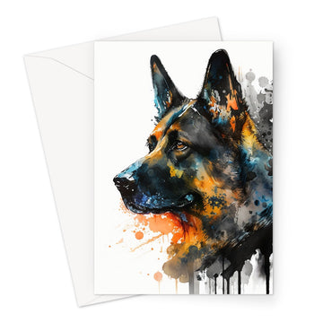 German Shepard 'Watercolour Collection' Greeting Card