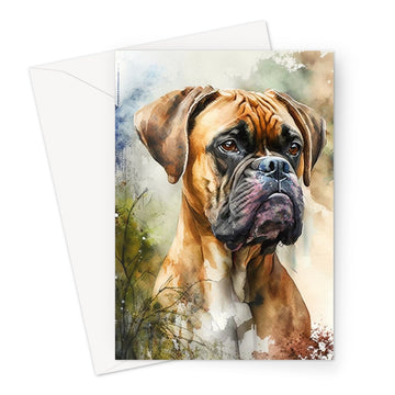 Boxer 'Watercolour Collection' Greeting Card