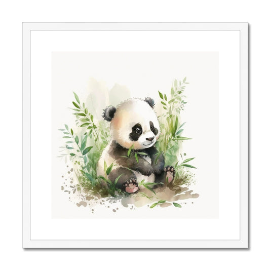 Panda Nursery Decor 'Kids Watercolour Collection' Framed & Mounted Print