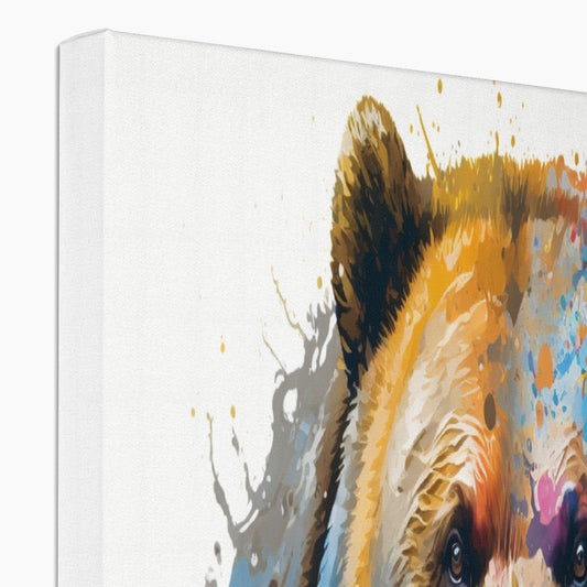 Grizzly Bear Landscape 'Paint Splash Collection' Canvas