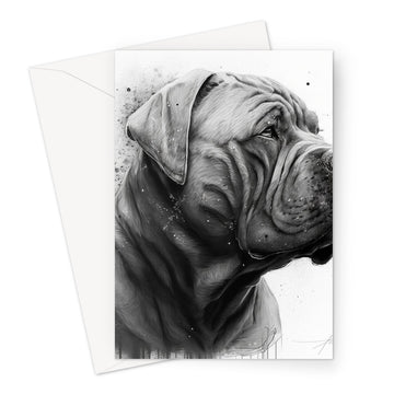 Chinese Shar-Pei 'Charcoal Collection' Greeting Card