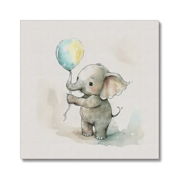 Kids Nursery Elephant 'Holding the Ballon' Canvas