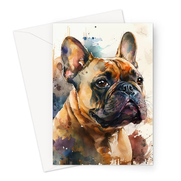 French Bulldog 'Watercolour Collection' Greeting Card