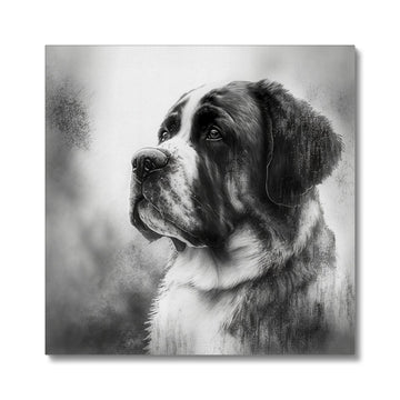 St Bernard 'Charcoal Collection' Canvas