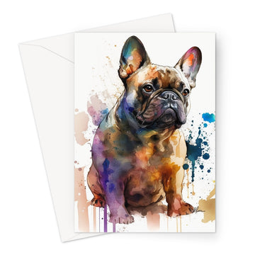 French Bulldog 'Watercolour Collection' Greeting Card