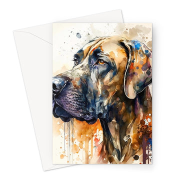 Great Dane 'Watercolour Collection' Greeting Card