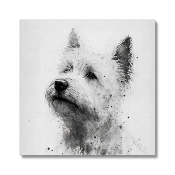 West Highland White Terrier 'Charcoal Collection' Canvas