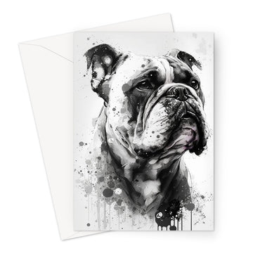 Bulldog 'Charcoal Collection' Greeting Card