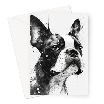 Boston Terrier 'Charcoal Collection' Greeting Card